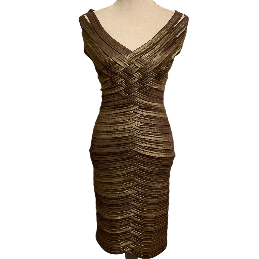 Tadashi Shoji | Gorgeous Golden Bodycon Cocktail Dress